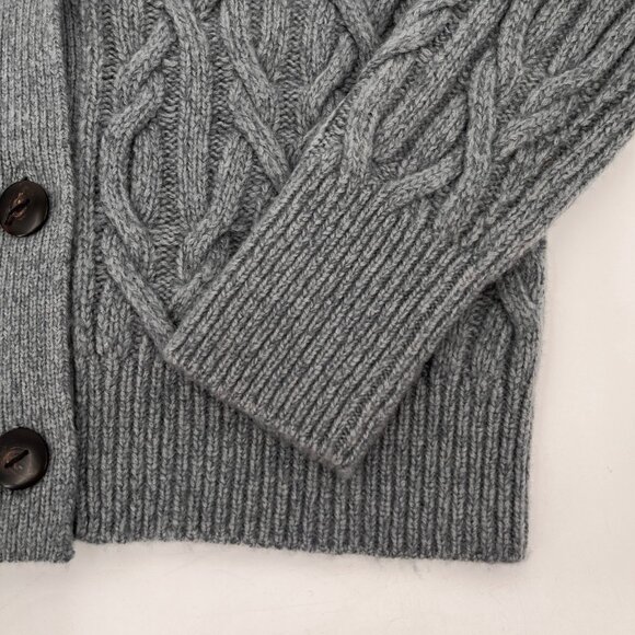 Vince Interlocking Cable Knit Cardigan Size XS Merino Wool Cashmere Sweater - Picture 9 of 14